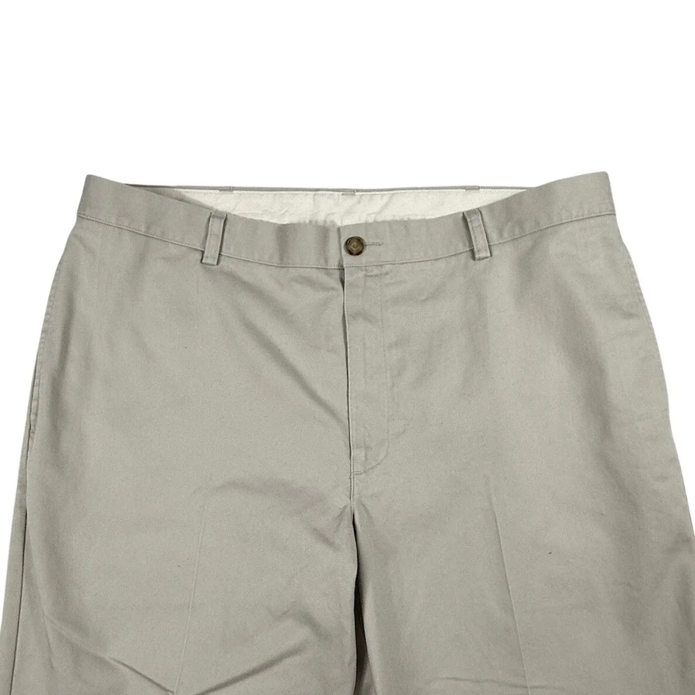 LL Bean Classic Fit Chinos Khaki Tan Cotton Flat Front Pants Mens 38x29